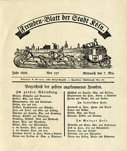 Fremdenblatt Stadt Köln