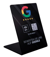 Google Bewertungsbooster Aufsteller in schwarz