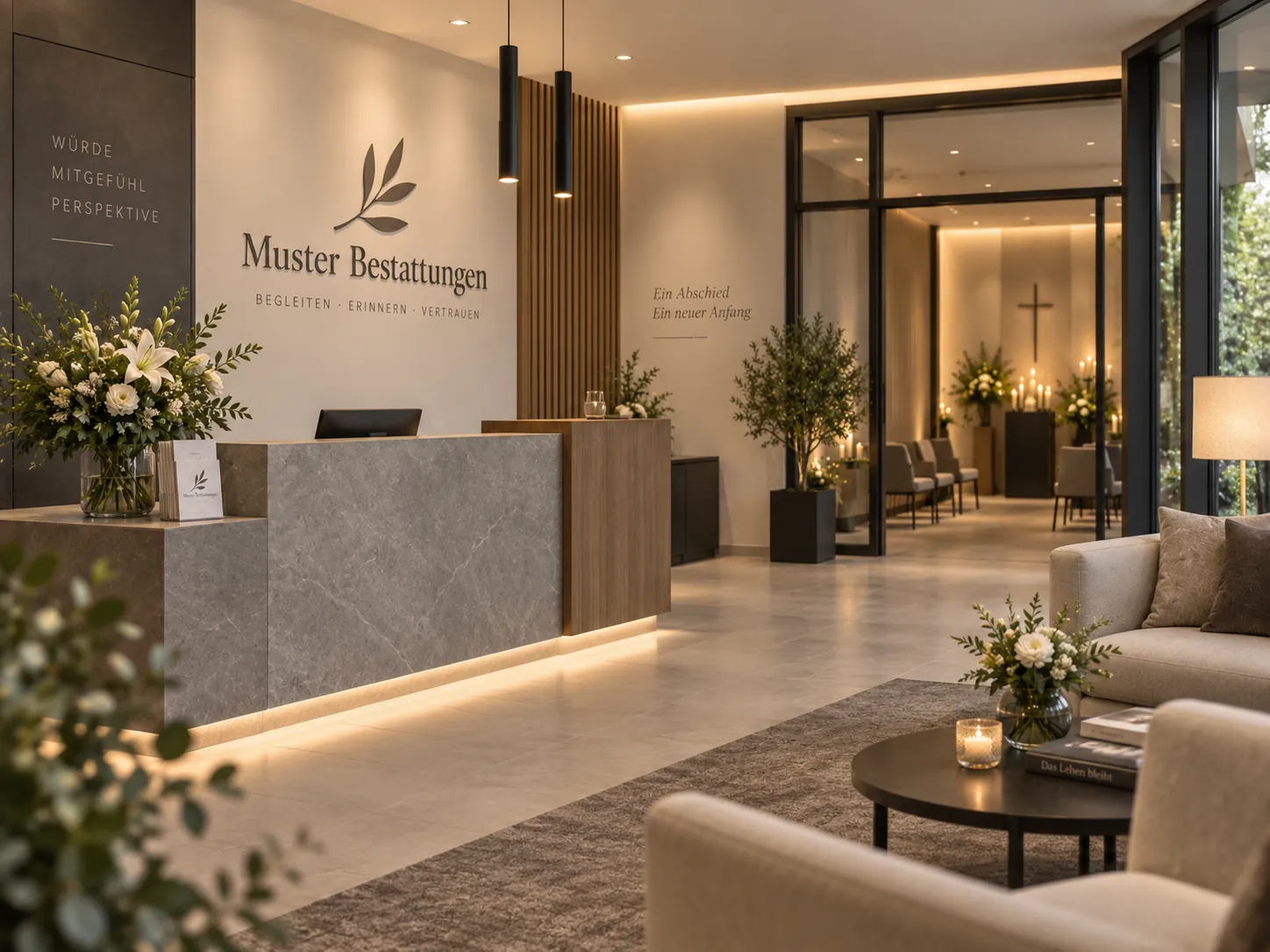 Empfang und Lobby von Muster Bestattungen