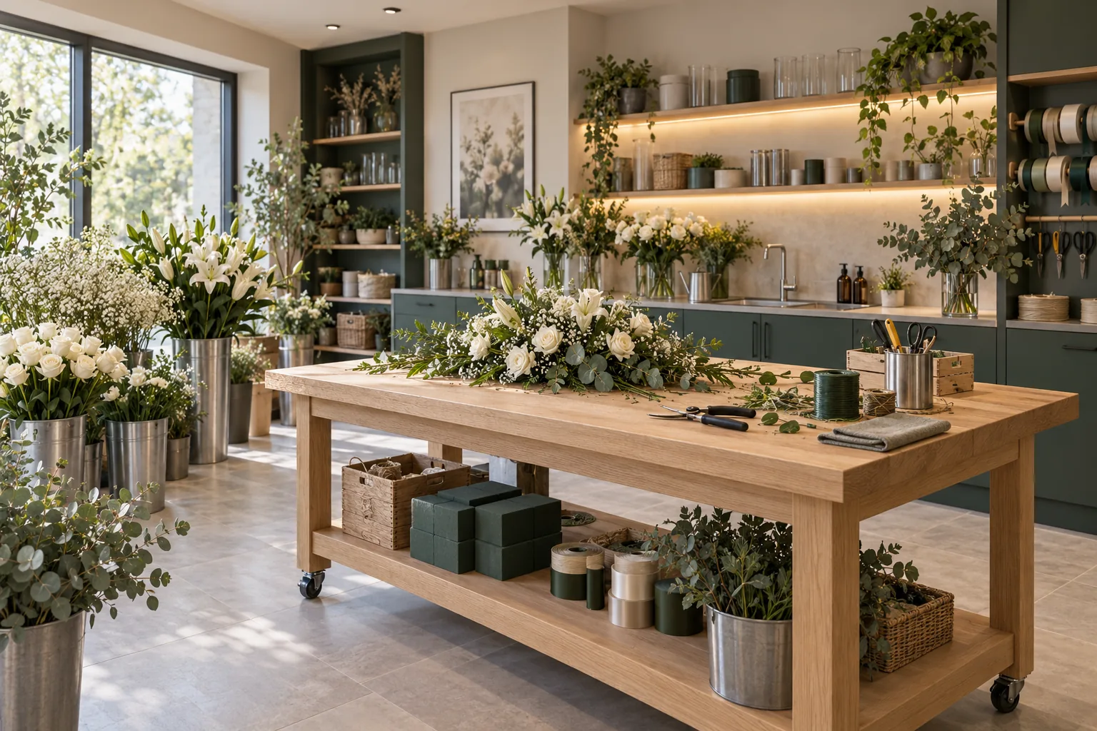 Hauseigene Floristikwerkstatt