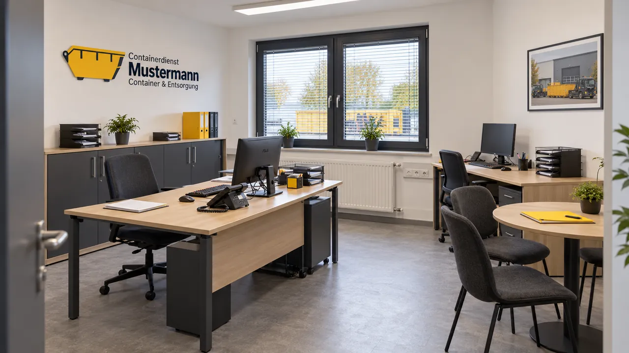 Büro mit zwei Arbeitsplätzen für Kundenberatung und Disposition.
