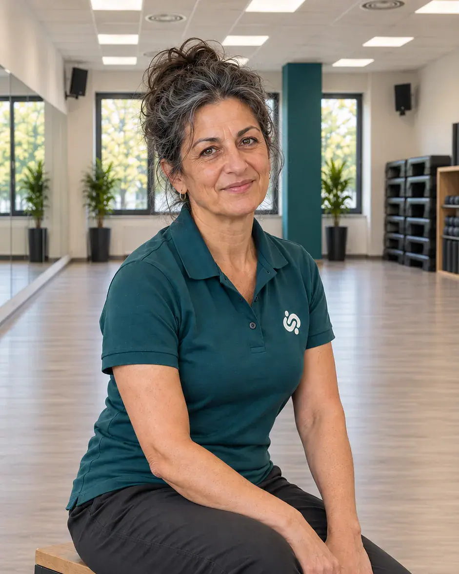 Porträt von Miriam Musterfrau, Trainerin für Rückenfitness und Mobility.
