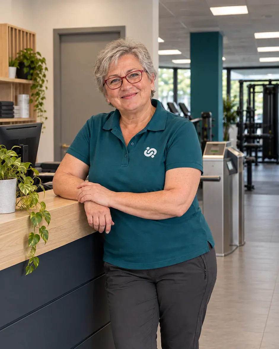 Porträt von Petra Musterfrau, Service am Empfang.