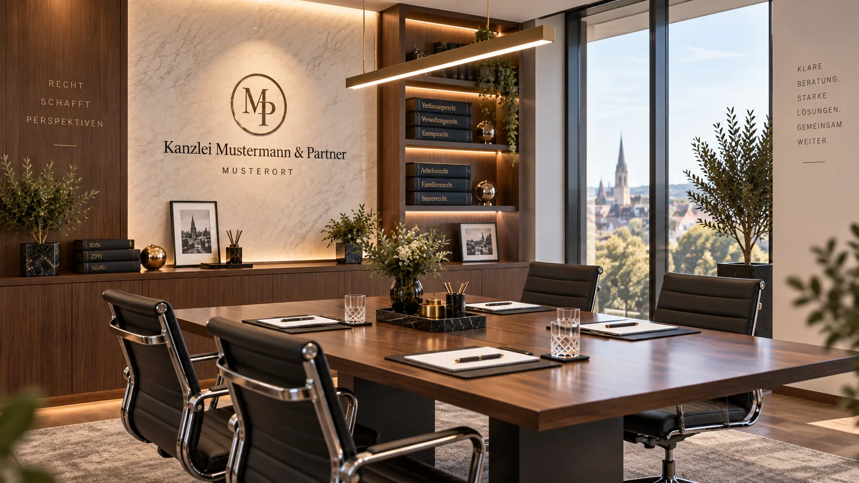 Besprechungsraum mit Blick über Musterort