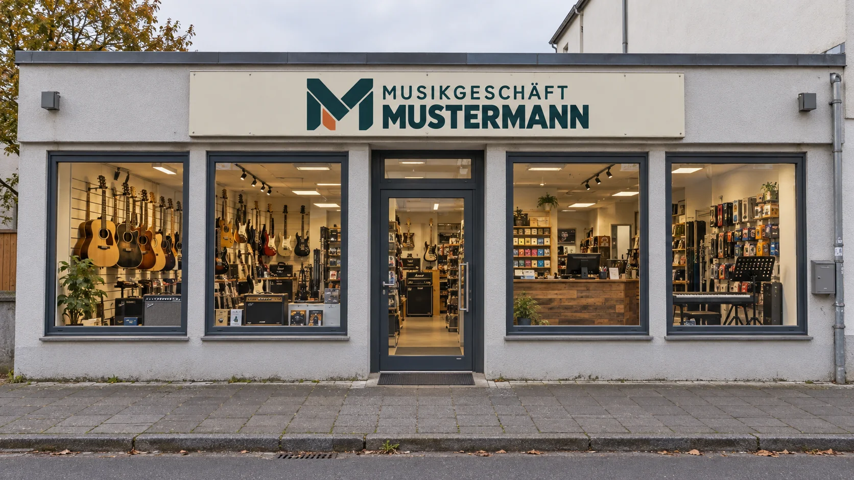 Außenansicht des Musikgeschäfts