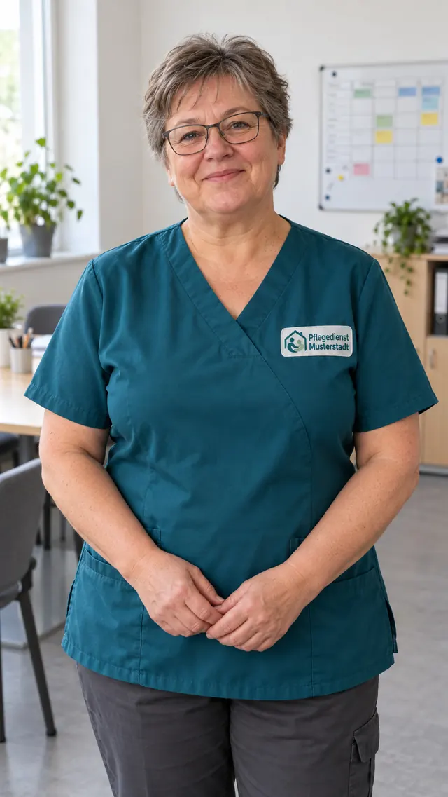 Porträt Petra Musterfrau, Krankenschwester