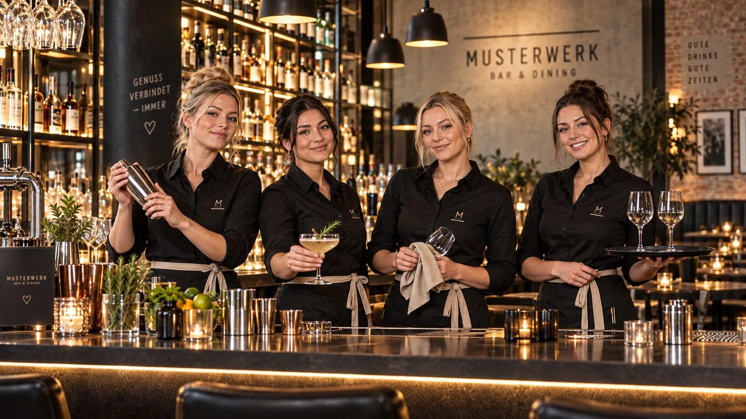 Das Barteam des MUSTERWERK am Tresen