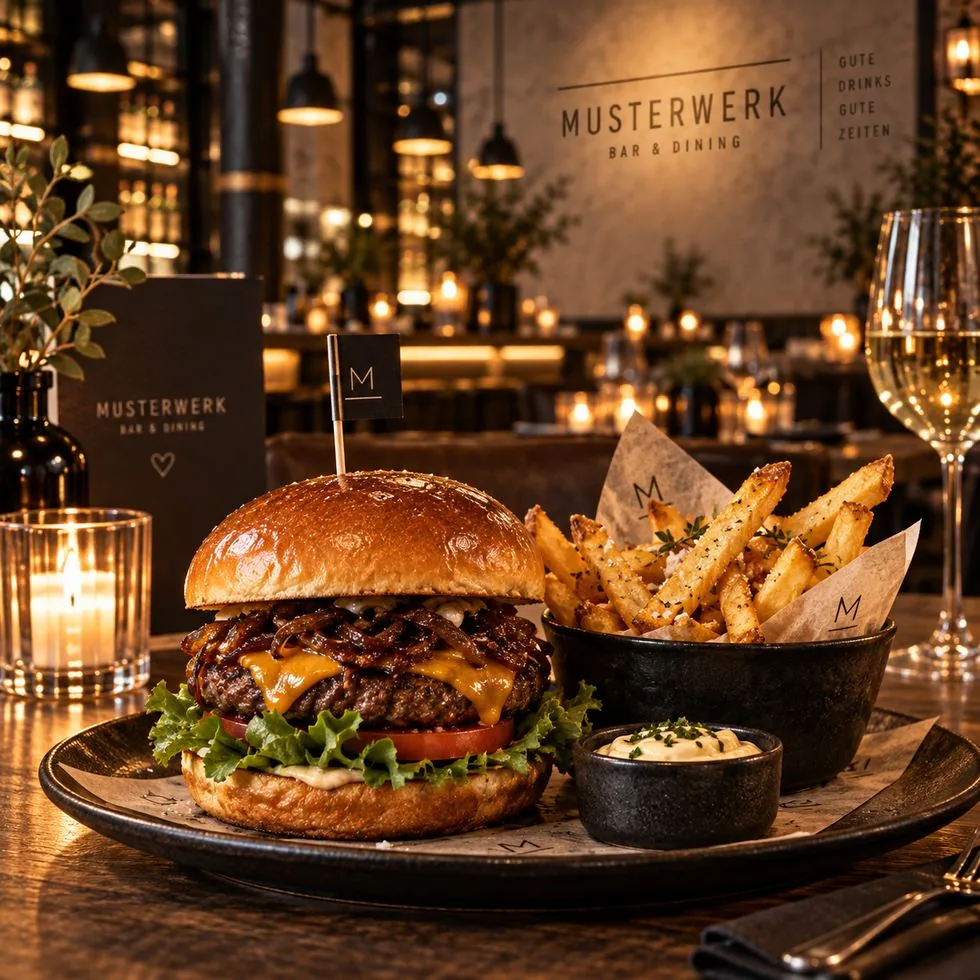 MUSTERWERK Burger mit Trüffelpommes
