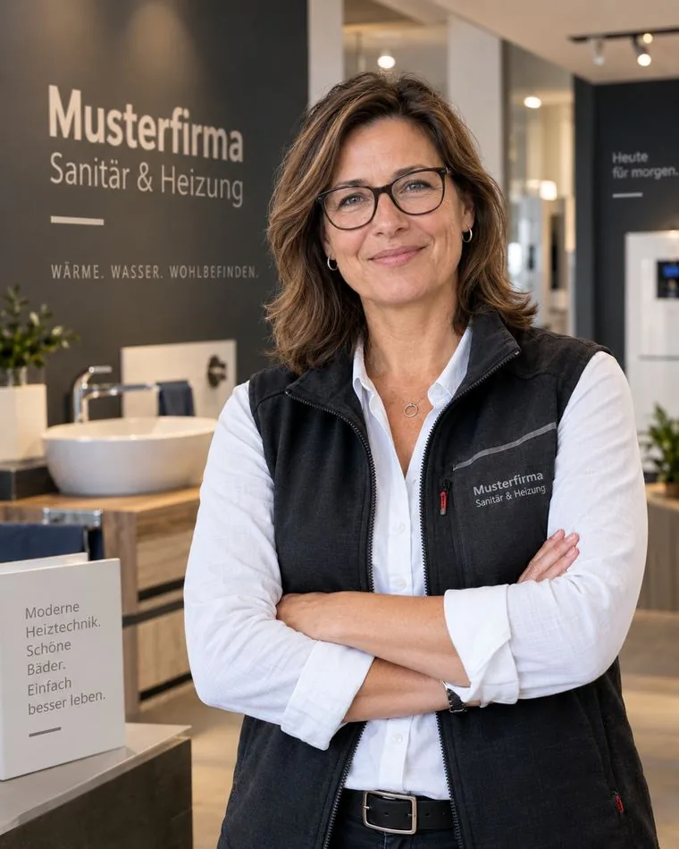 Julia Musterfrau, Geschäftsführerin und Badplanungs-Expertin