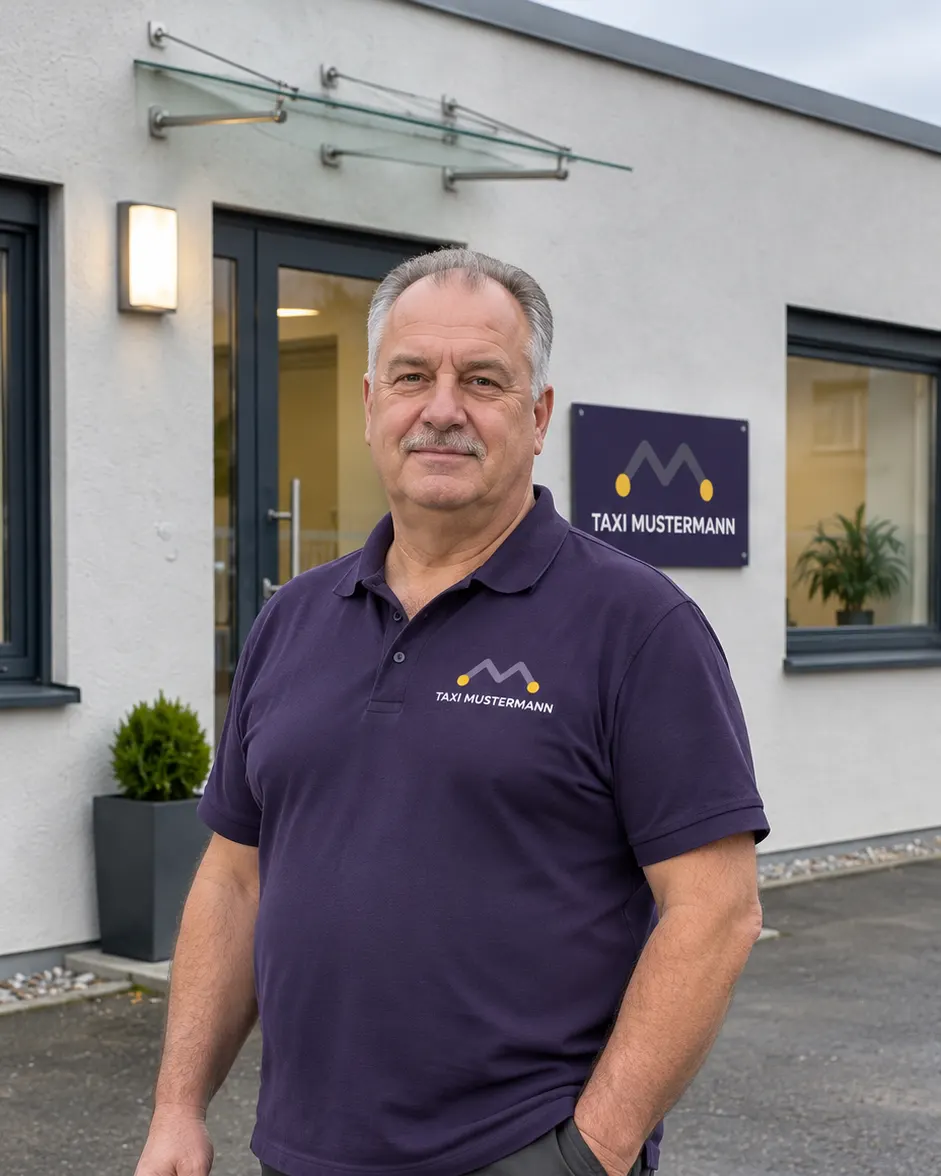 Porträt von Uwe Mustermann, Inhaber bei Taxi Mustermann.