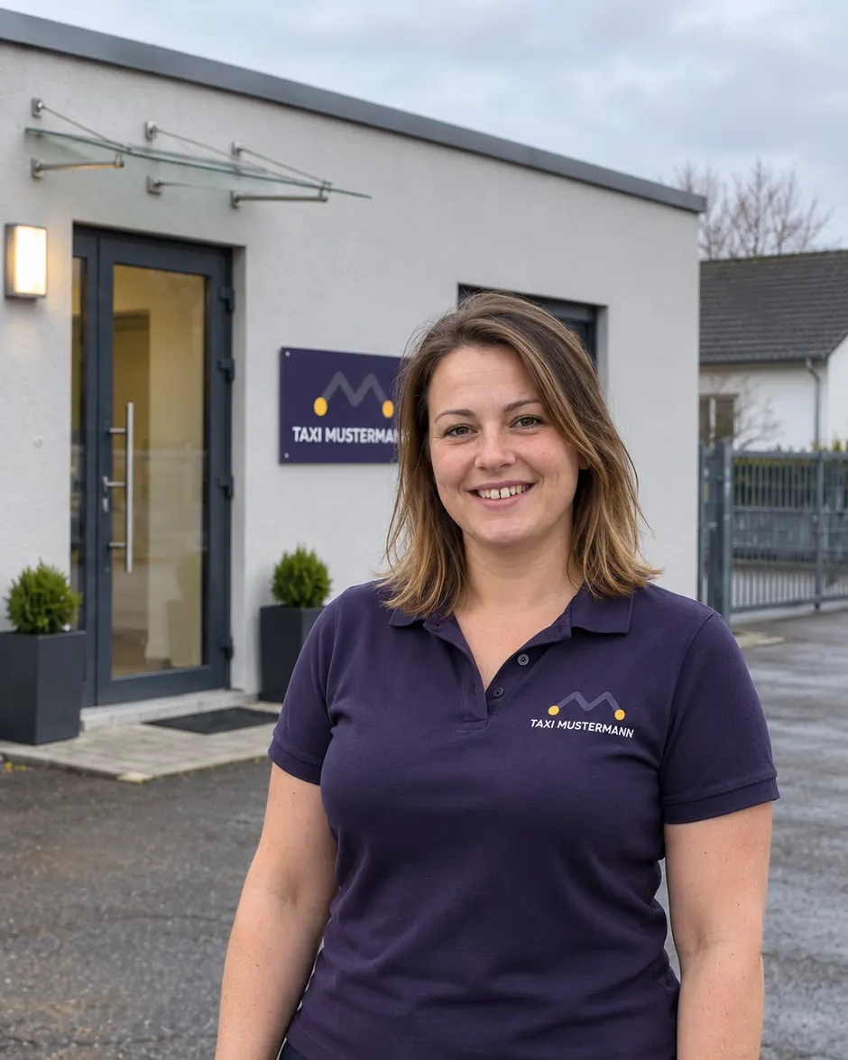 Porträt von Mareike Musterfrau, Fahrerin bei Taxi Mustermann.