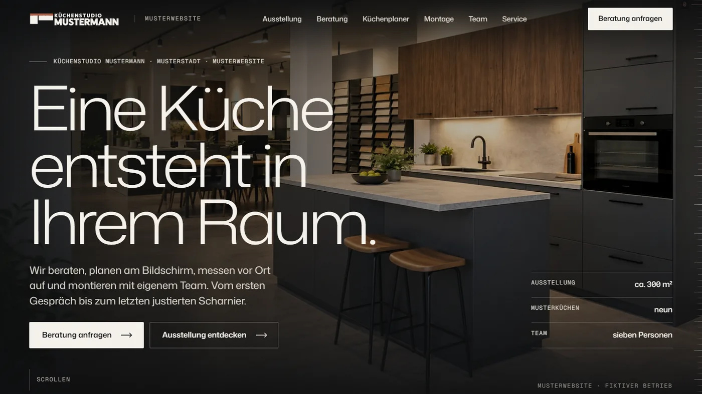 Musterseite eines K&uuml;chenstudios, gestaltet von Greven Medien