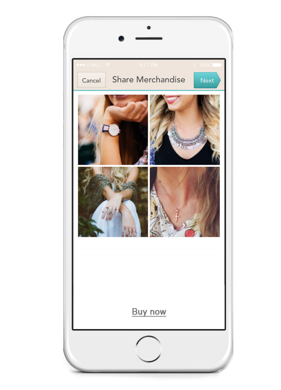 Shoppable Post in der mobilen Ansicht auf einem Smartphone